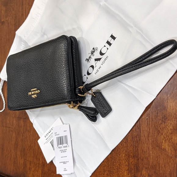 COACH DOUBLE CORNER ZIP WRISLET WALLET NWT ❤ - Picture 5 of 6